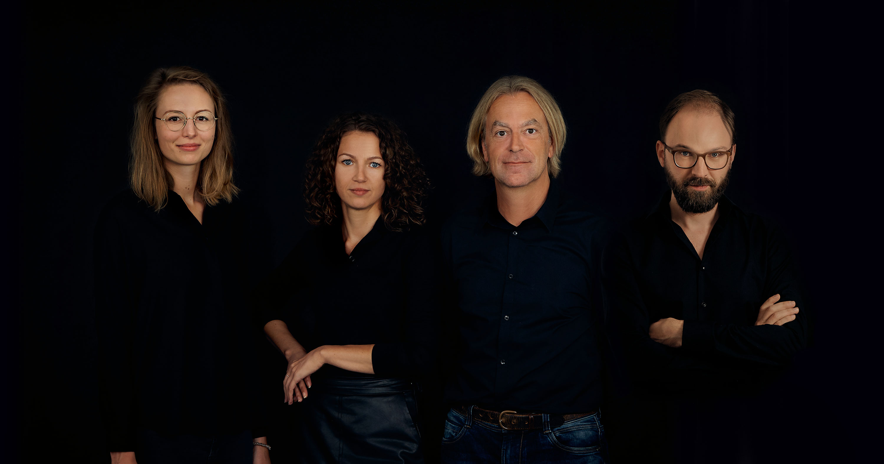 Das Kernteam der Capitale Wien/Berlin Anfang 2020, von links nach rechts: Verena Thaller, Cora Akdogan, Michael Ruhe, Daniel Perraudin