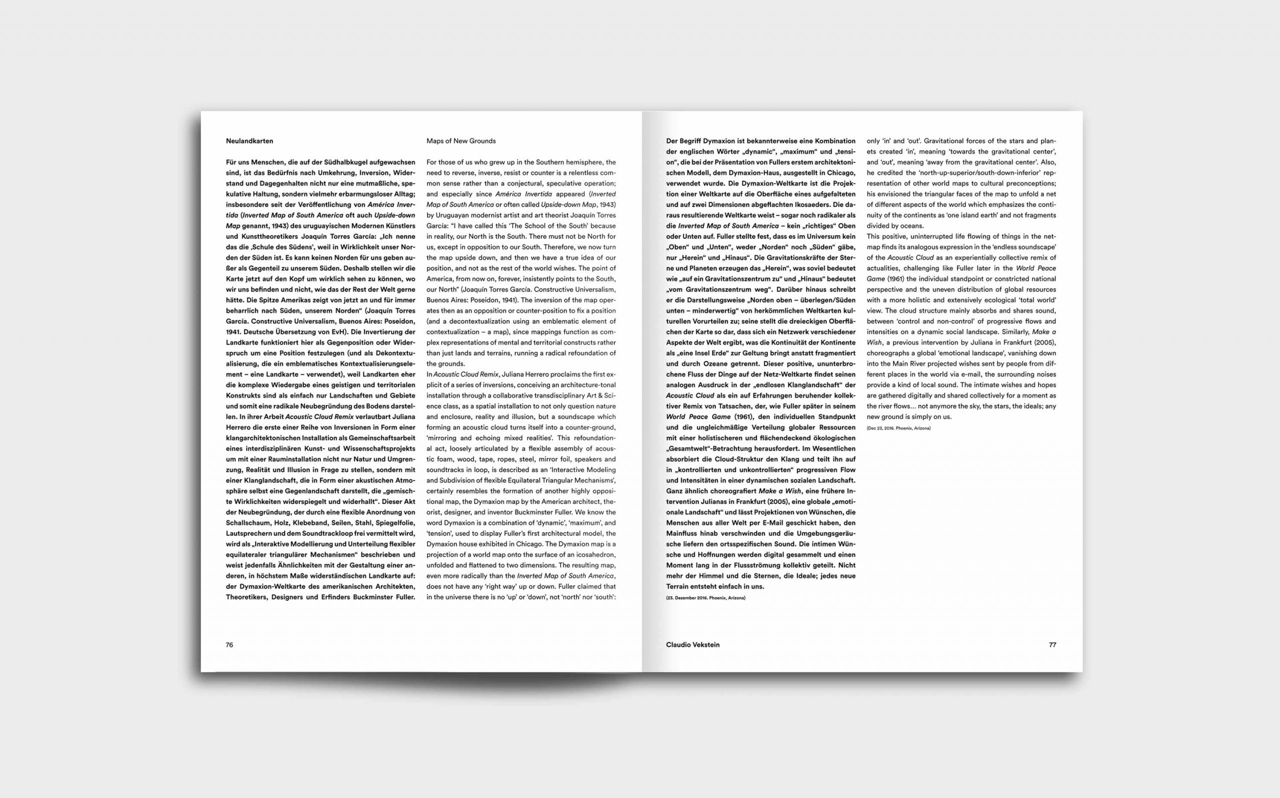 Juliana Herrero – REM 1:1 | Doppelseite mit Vorwort des Herausgebers, Günther Friesinger von monochrom | Keywords: Editorial Design, Artist Book, Künstlerbuch, Buchgestaltung, Grafikdesign, Design, Typografie